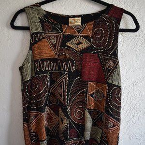 ETHNO WORLD Cropped Print/Glitter Tank